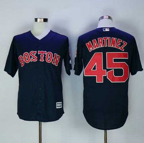 Boston Red Sox #45 Pedro Martinez Navy Blue New Cool Base Stitched Baseball Jersey