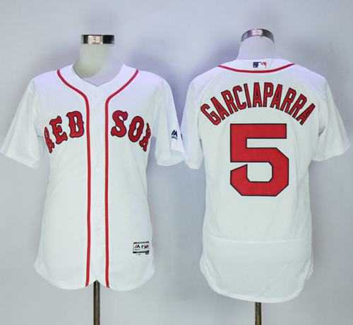 Boston Red Sox #5 Nomar Garciaparra White Flexbase Authentic Collection Stitched Baseball Jersey
