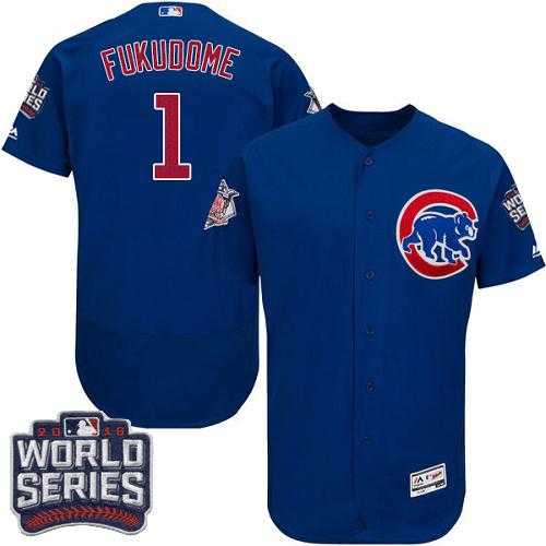 Chicago Cubs #1 Kosuke Fukudome Blue Flexbase Authentic Collection 2016 World Series Bound Stitched Baseball Jersey