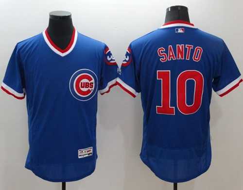 Chicago Cubs #10 Ron Santo Blue Flexbase Authentic Collection Cooperstown Stitched Baseball Jersey