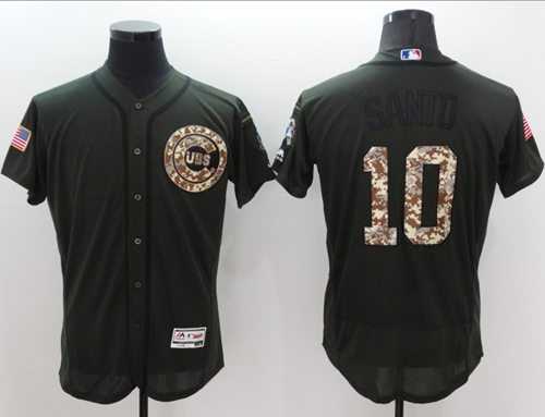 Chicago Cubs #10 Ron Santo Green Flexbase Authentic Collection Salute to Service Stitched Baseball Jersey