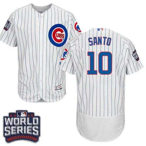 Chicago Cubs #10 Ron Santo White Flexbase Authentic Collection 2016 World Series Bound Stitched Baseball Jersey