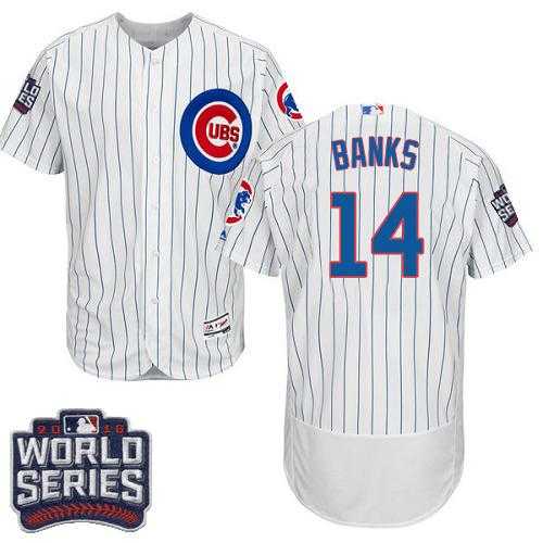 Chicago Cubs #14 Ernie Banks White Flexbase Authentic Collection 2016 World Series Bound Stitched Baseball Jersey