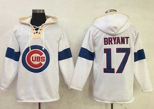 Chicago Cubs #17 Kris Bryant White Pullover MLB Hoodie