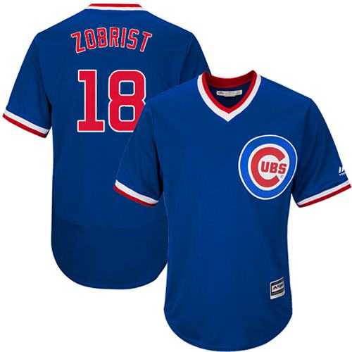 Chicago Cubs #18 Ben Zobrist Blue Flexbase Authentic Collection Cooperstown Stitched Baseball Jersey