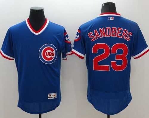 Chicago Cubs #23 Ryne Sandberg Blue Flexbase Authentic Collection Cooperstown Stitched Baseball Jersey