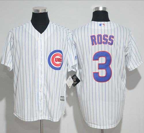 Chicago Cubs #3 David Ross White(Blue Strip) New Cool Base Stitched MLB Jersey