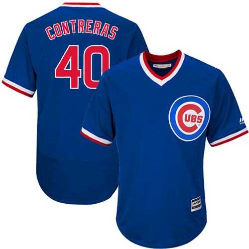 Chicago Cubs #40 Willson Contreras Blue Flexbase Authentic Collection Cooperstown Stitched Baseball Jersey