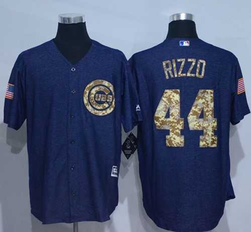 Chicago Cubs #44 Anthony Rizzo Denim Blue Salute to Service Stitched Baseball Jersey