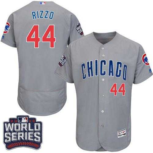 Chicago Cubs #44 Anthony Rizzo Grey Flexbase Authentic Collection Road 2016 World Series Bound Stitched Baseball Jersey