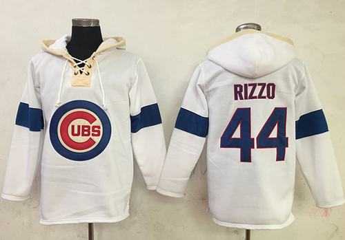 Chicago Cubs #44 Anthony Rizzo White Pullover Baseball Hoodie