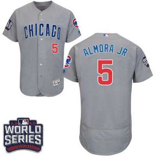 Chicago Cubs #5 Albert Almora Jr. Grey Flexbase Authentic Collection Road 2016 World Series Bound Stitched Baseball Jersey