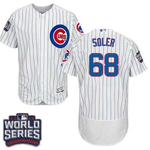 Chicago Cubs #68 Jorge Soler White Flexbase Authentic Collection 2016 World Series Bound Stitched Baseball Jersey