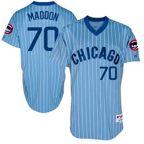 Chicago Cubs #70 Joe Maddon Blue(White Strip) Cooperstown Throwback Stitched MLB Jersey