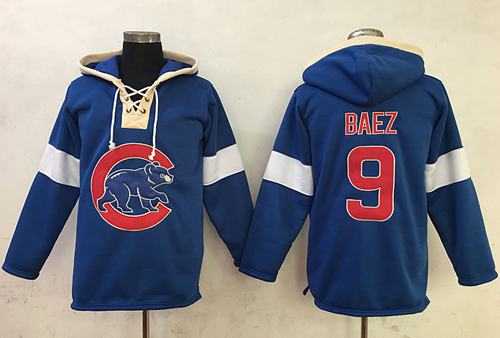 Chicago Cubs #9 Javier Baez Blue Pullover MLB Hoodie