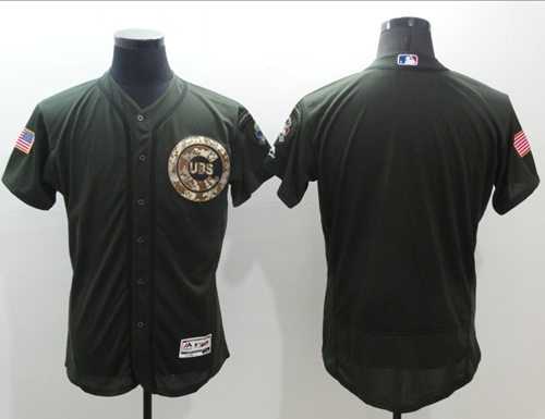 Chicago Cubs Blank Green Flexbase Authentic Collection Salute to Service Stitched Baseball Jersey