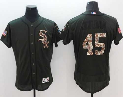 Chicago White Sox #45 Michael Jordan Green Flexbase Authentic Collection Salute to Service Stitched Baseball Jersey