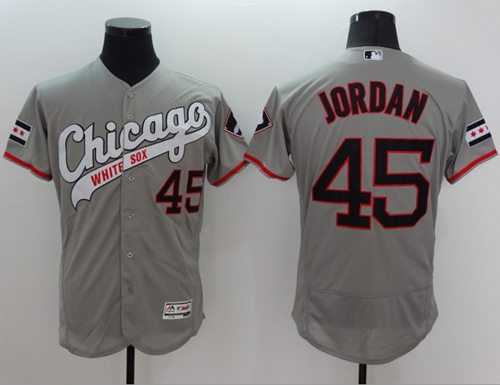 Chicago White Sox #45 Michael Jordan Grey Flexbase Authentic Collection Cooperstown Stitched Baseball Jersey