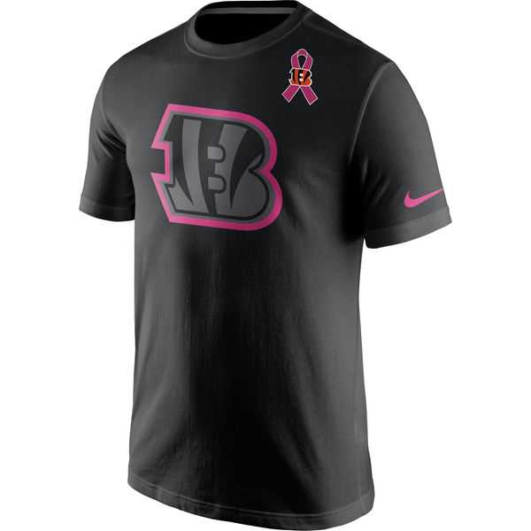 Cincinnati Bengals Nike Breast Cancer Awareness Team Travel Performance T-Shirt Black