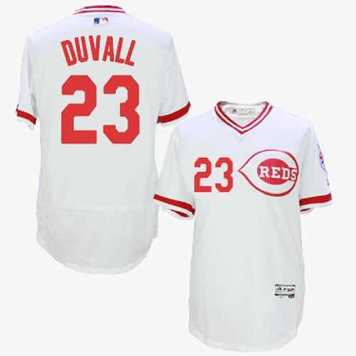 Cincinnati Reds #23 Adam Duvall White Flexbase Authentic Collection Cooperstown Stitched Baseball Jersey Cincinnati Reds #23 Adam Duvall White Flexbase Authentic Collection Cooperstown Stitched Baseball Jersey