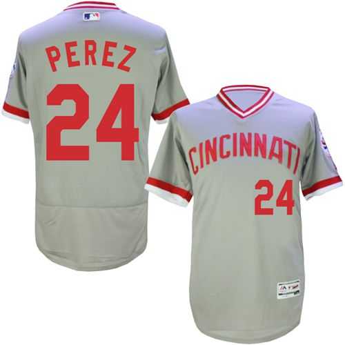 Cincinnati Reds #24 Tony Perez Grey Flexbase Authentic Collection Cooperstown Stitched Baseball Jersey