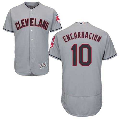 Cleveland Indians #10 Edwin Encarnacion Grey Flexbase Authentic Collection Stitched MLB Jersey