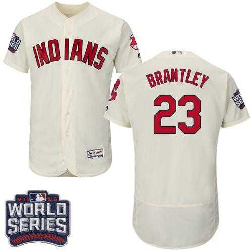 Cleveland Indians #23 Michael Brantley Cream Flexbase Authentic Collection 2016 World Series Bound Stitched Baseball Jersey