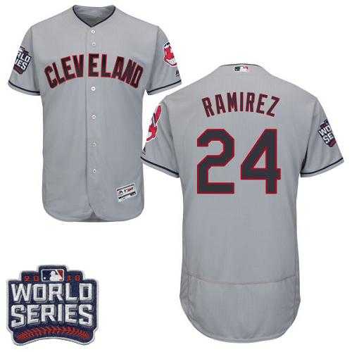 Cleveland Indians #24 Manny Ramirez Grey Flexbase Authentic Collection 2016 World Series Bound Stitched Baseball Jersey