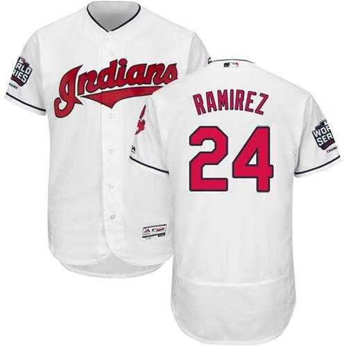 Cleveland Indians #24 Manny Ramirez White Flexbase Authentic Collection 2016 World Series Bound Stitched Baseball Jersey