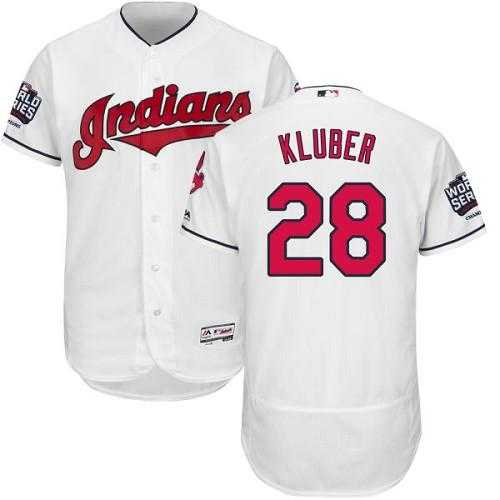 Cleveland Indians #28 Corey Kluber White Flexbase Authentic Collection 2016 World Series Bound Stitched Baseball Jersey