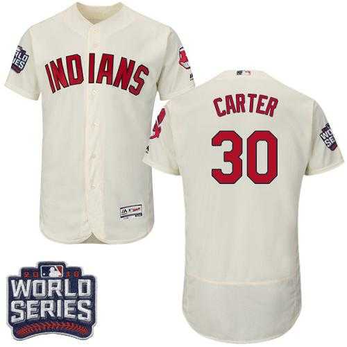 Cleveland Indians #30 Joe Carter Cream Flexbase Authentic Collection 2016 World Series Bound Stitched Baseball Jersey