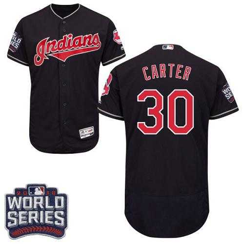 Cleveland Indians #30 Joe Carter Navy Blue Flexbase Authentic Collection 2016 World Series Bound Stitched Baseball Jersey