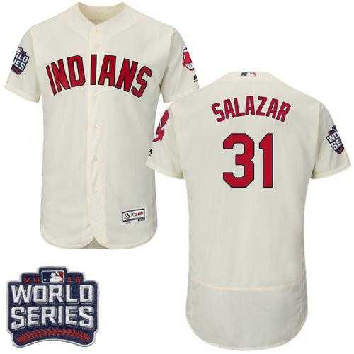 Cleveland Indians #31 Danny Salazar Cream Flexbase Authentic Collection 2016 World Series Bound Stitched Baseball Jersey
