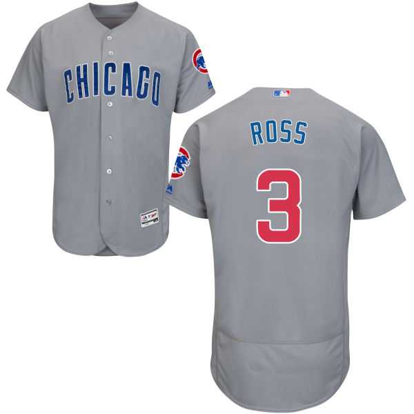 Cubs #3 David Ross Grey Flexbase Authentic Collection Stitched Baseball Jersey