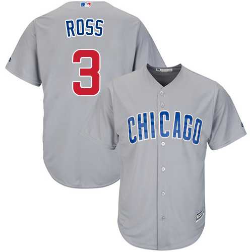 Cubs #3 David Ross Grey New Cool Base Stitched Baseball Jersey