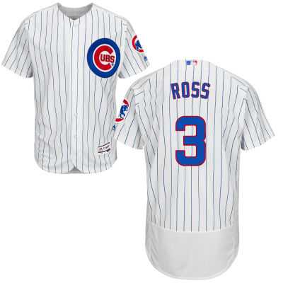 Cubs #3 David Ross White Flexbase Authentic Collection Stitched Baseball Jersey