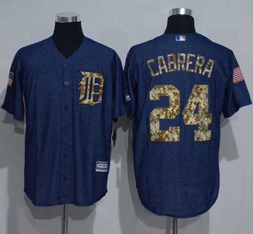 Detroit Tigers #24 Miguel Cabrera Denim Blue Salute to Service Stitched Baseball Jersey