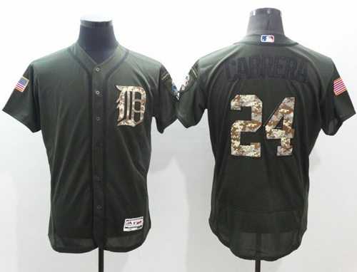 Detroit Tigers #24 Miguel Cabrera Green Flexbase Authentic Collection Salute to Service Stitched Baseball Jersey