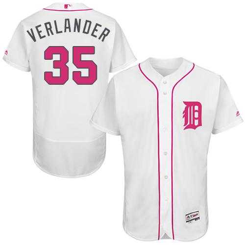 Detroit Tigers #35 Justin Verlander White Flexbase Authentic Collection 2016 Mother's Day Stitched Baseball Jersey