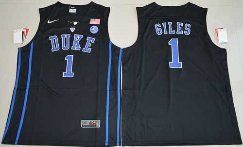 Duke Blue Devils #1 Harry Giles Black Basketball Elite Stitched NCAA Jersey