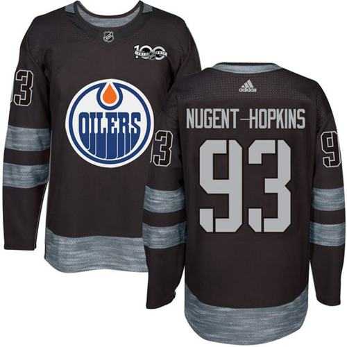 Edmonton Oilers #93 Ryan Nugent-Hopkins Black 1917-2017 100th Anniversary Stitched NHL Jersey