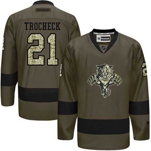 Florida Panthers #21 Vincent Trocheck Green Salute to Service Stitched NHL Jersey