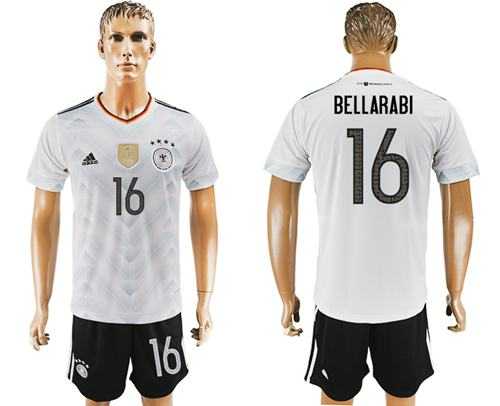 Germany #16 Bellarabi White Home Soccer Country Jersey