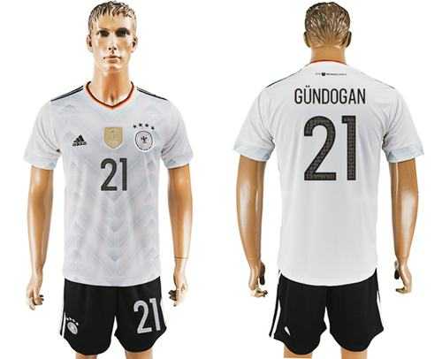 Germany #21 Gundogan White Home Soccer Country Jersey