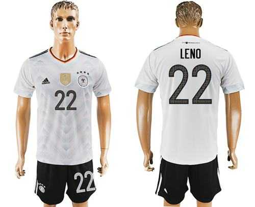Germany #22 Leno White Home Soccer Country Jersey