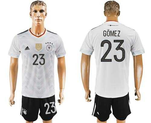 Germany #23 Gomez White Home Soccer Country Jersey