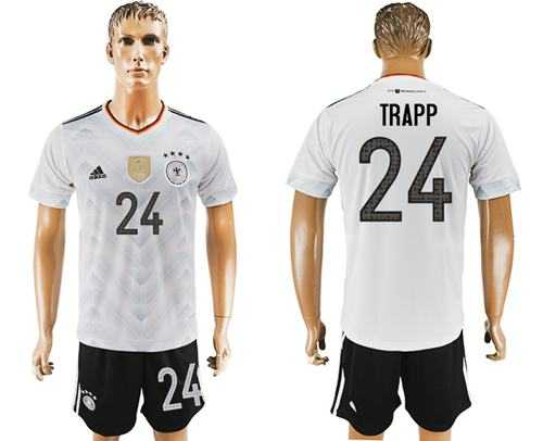 Germany #24 Trapp White Home Soccer Country Jersey