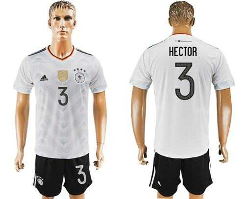 Germany #3 Hector White Home Soccer Country Jersey