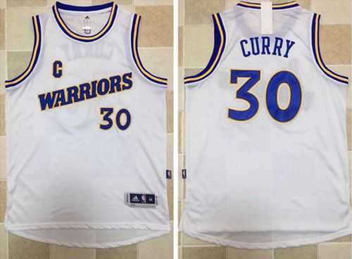 Golden State Warriors #30 Stephen Curry White New Throwback Stitched NBA Jersey