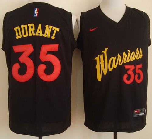 Golden State Warriors #35 Kevin Durant Black Fashion Stitched NBA Jersey